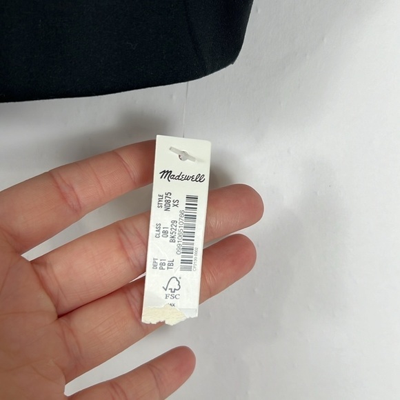 Madewell Flex Square Neck Sports Bra in True Black Size XS NWT - Picture 7 of 11